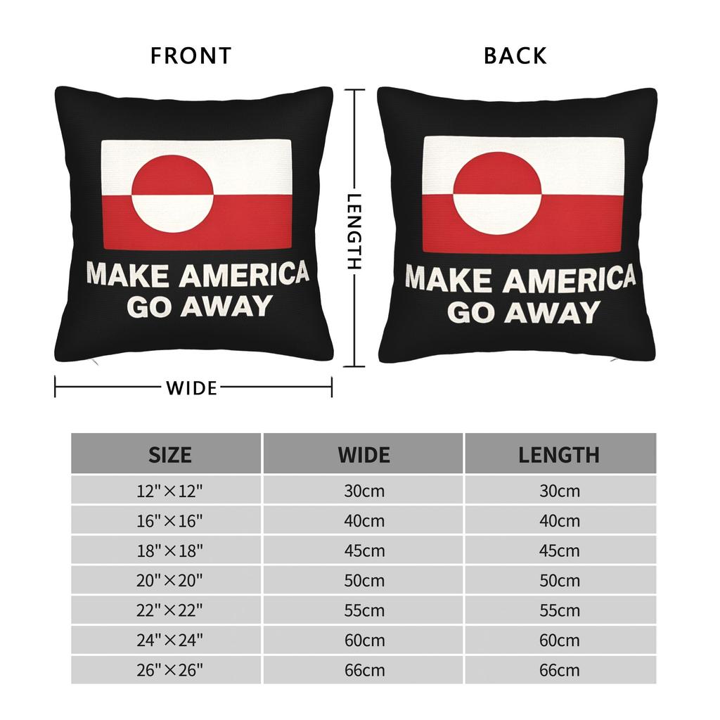 MAGA Funda de Almohada Cuadrada Fundas de Cojín Groenlandia Funda de Almohada Decorativa Divertida de Poliéster para el Hogar 18x18