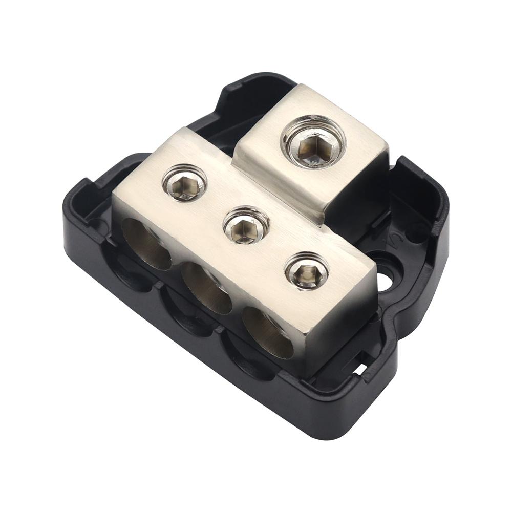 3 Way Distribution Block Car Audio Power Wire Splitter  0 Gauge in  4 Gauge Out