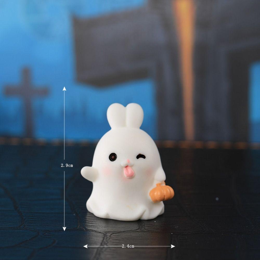 Rabbit Halloween Decorations Figurine Cartoon Rabbit Ghost Micro Ornaments  Halloween Decorations