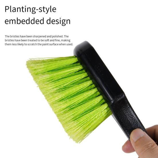 Car Tire Cleaning Brush Hard Nylon Bristle Wheel Scrubber for Floor Mat & Tire Heavy Duty Auto Detailing Tool