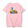 Fashion Disney Cartoon Simpson Oversized Tshirt Summer Blouses Ladies Unisex White Tees Tops Short Sleeve Blouses Women YK Tshirt