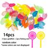 6/14pcs Floating Goldfish & Fishing Net Set, Pet Cat Toy Summer Swimming Party Desktop Ornament Fish Tank Pool Bathtub Decor XJM