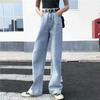 Hong Kong-style Thin Wide-leg Pants Women's New Retro High-waisted Jeans Women's Floor-mopping Pants Casual Loose Straight Long Pants