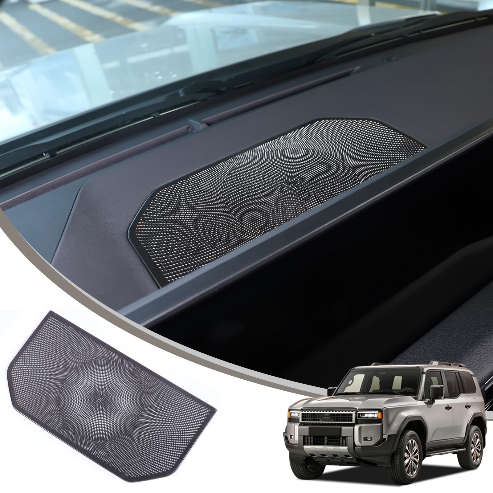 

METYOUCAR Toyota Land Cruiser 250 Dashboard Speaker Dashboard Speaker Stainless Easy Interior Custom Car Supplies Covers, Grille, Steel, Stick-On чёрный