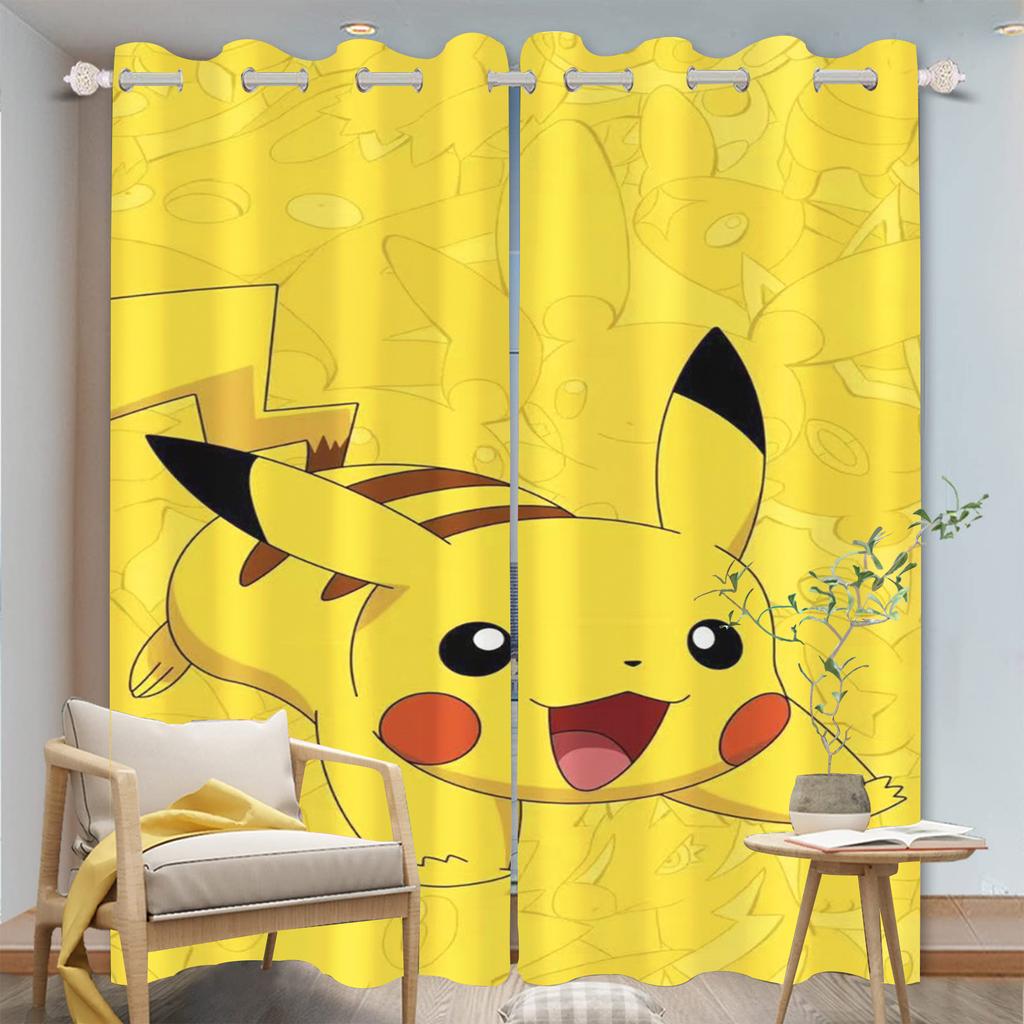 Miniso animacinis Pikachu užuolaidos svetainei animacinis išardomas miegamajam premium užuolaida blokuojanti šviesą poliesteris idealus sėdėjimui