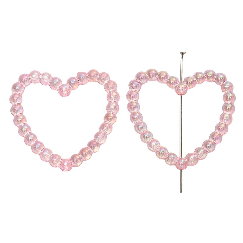 

5-10 шт./пакет акриловые AB цветные полые бусины в форме сердца для самостоятельного изготовления браслета, ожерелья, серег, ювелирных изделий, аксессуаров 40x36mm 5pcs/bag