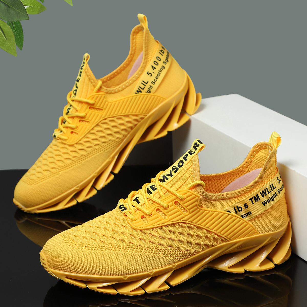 

Мужские кроссовки для бега, удобная спортивная обувь, высококачественные амортизирующие спортивные кроссовки для пар, легкие кроссовки 36-47 47 жёлтый