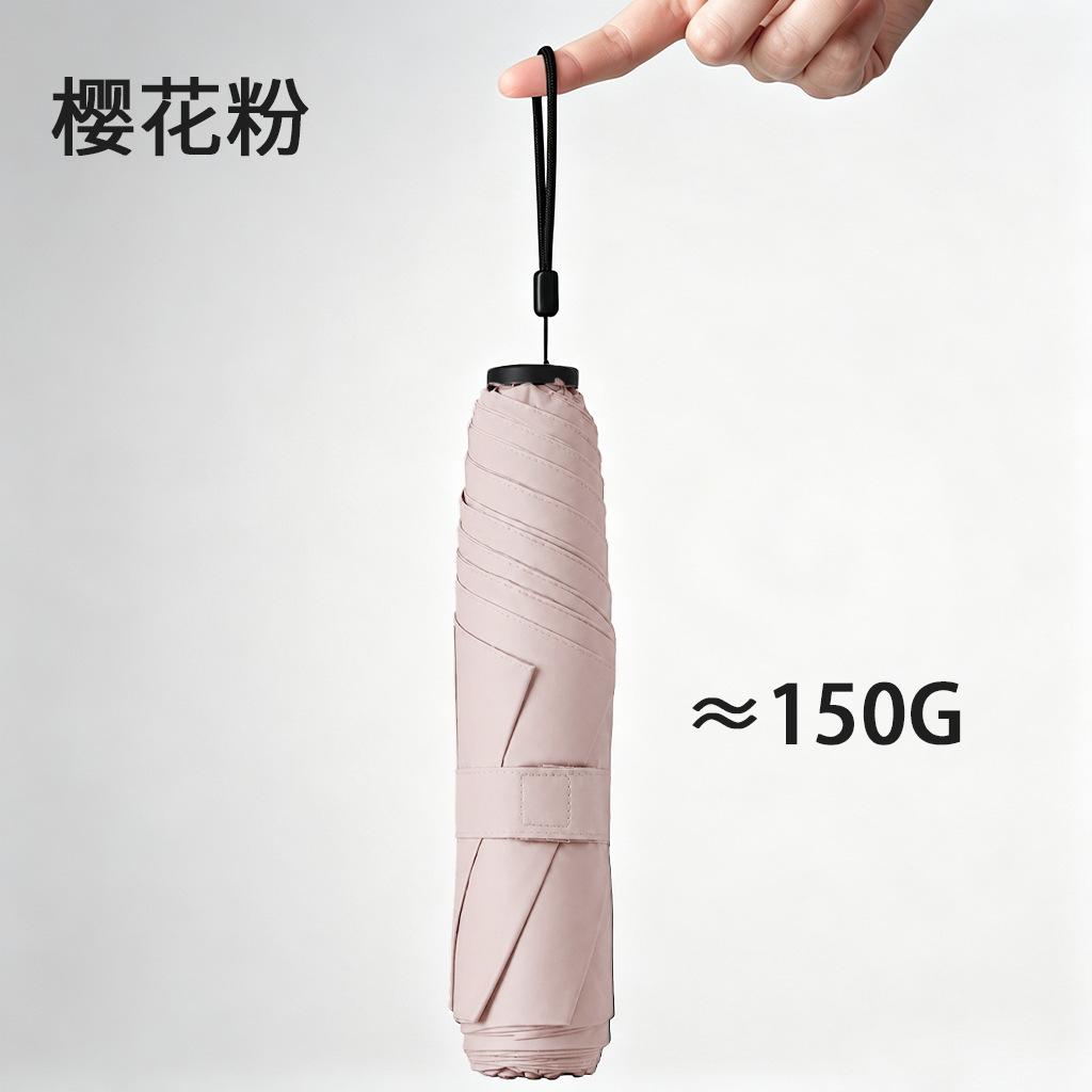Macaron color ultra-light portable pencil umbrella, black coating sun protection umbrella, dual-purpose sun-and-rain dual-use, customizable logo