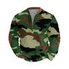 Men's Casual Camouflage Printed Semi-zipper Retro Long-sleeved Sports Sweatshirt