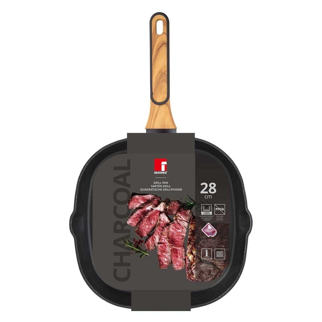 PATELNIA GRILLOWA MULTICLAD 28cm BERGNER BG-56041 CHARCOAL