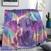 Elephant Print Flannel Blanket, High Quality Comfortable for All Seasons, Home Decor, Warmth and Comfort, Perfect for Christmas Gifts