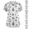 Women's Fashion V-Neck Short Sleeve Overalls With Pockets  Print Tops  Clothes