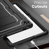 For Samsung Galaxy Tab A11+ / A9+ Case Hidden Zinc Alloy Kickstand PC + TPE Tablet Cover with Shoulder Strap