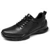 Men's 8CM Height Increase Casual Breathable Non-slip Leather Running Shoes, Thick Sole, Solid Color.