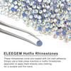 ELEEGEM 14400pcs Eco-Friendly Glass Crystal Hotfix Rhinestones SS6-SS40 Iron-on 12 Facets Decoration Accessories Clothing Blue