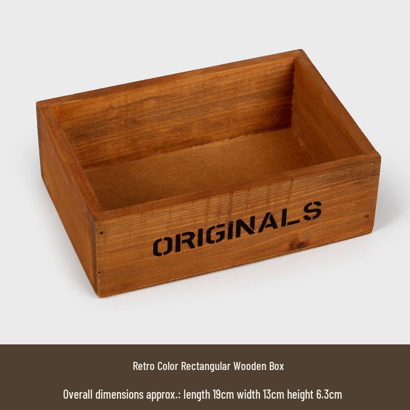 Wooden Rectangular Succulent Planter Box with Micro Landscape Design