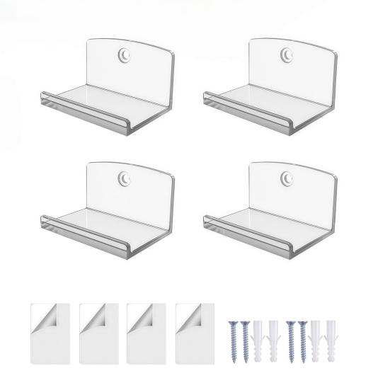 Wall Mounted Album Holder Adhesive Vinyl Record Mounts, Easy Installation Acrylic Floating Display for Dorm Shelves, Strong Hold Displaying