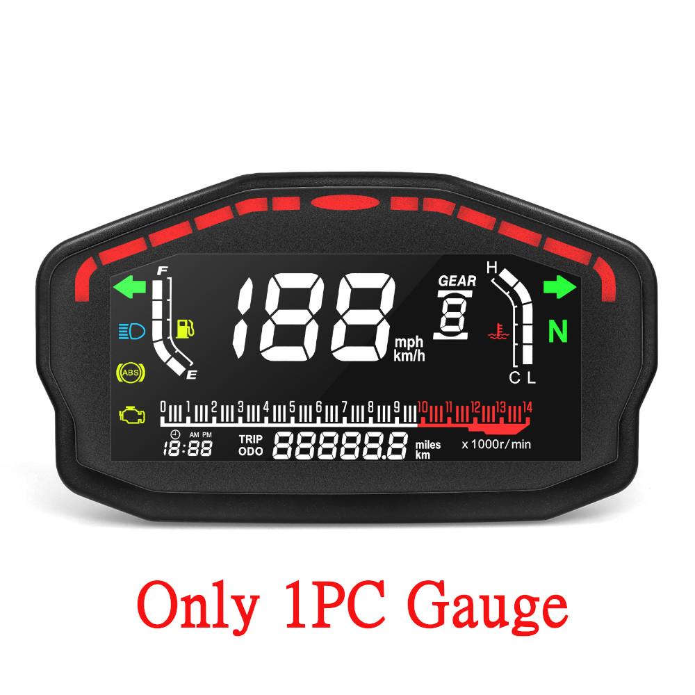 

Universal Digital Motorcycle Dashboard Panel LCD Speedometer Tachometer 0~14000r/min for 2,4 Cylinder truments Bracket Without Holder