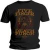 Five Finger Death Punch Men's Wanted Slim Fit T-Shirt XX-Large Black