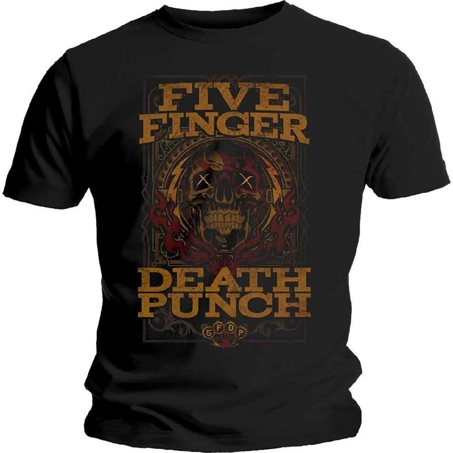 Five Finger Death Punch Men s Wanted Slim Fit T-Shirt XX-Large Black S