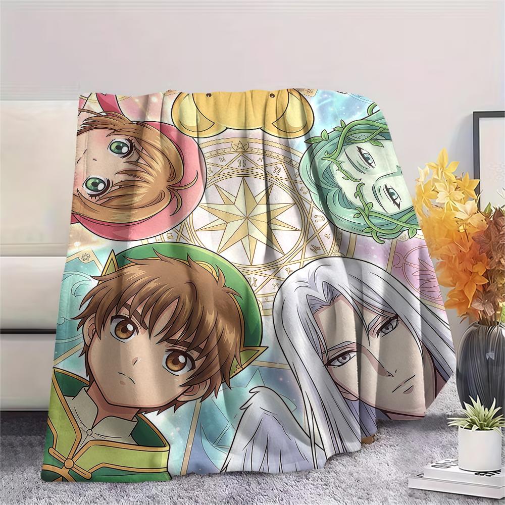 Cardcaptor Sakura charactersPrint Flannel Blanket, High Quality Comfortable for All Seasons, Home Decor, Warmth and Comfort