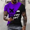 Fashion XOXO Pattern Men's T Shirt Street Hip Hop Harajuku Tops Casual O-neck Sport Shirt Summer Short Sleeve 3D Print Tees
