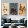 Vintage Old West Antique Horse Riders Cowboys Western Hills Art Posters Canvas Painting Wall Prints Pictures for Room Home Decor