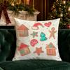 Christmas Cute Cartoon Pillow Covers Pattern Cushion Cover Suitable for Sofa Bedroom Car Pillow Cover