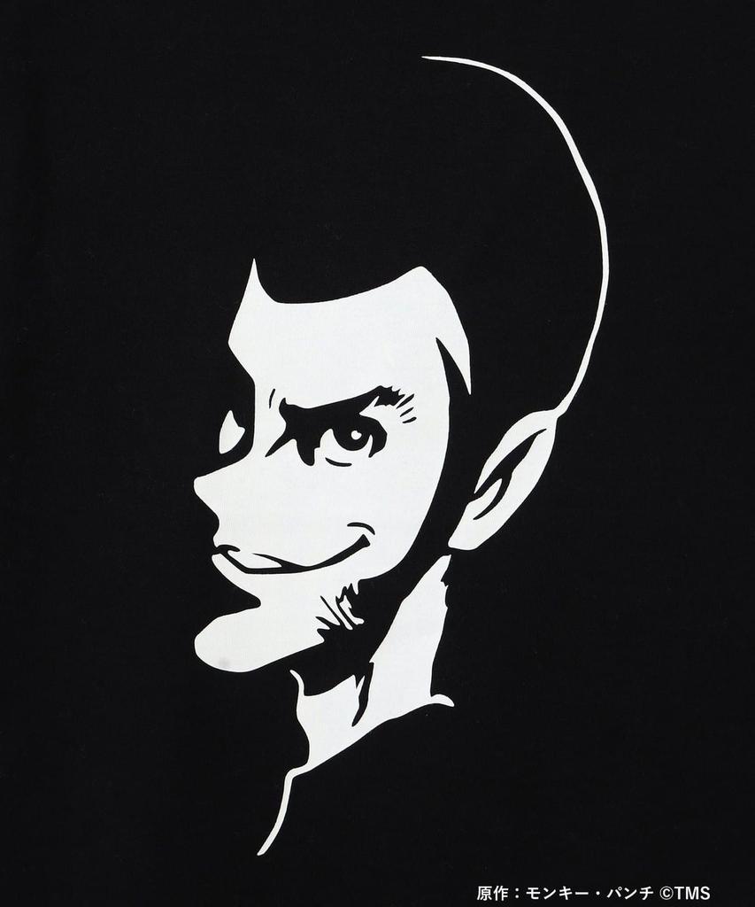 BEAMS MANGART Lupin III Silhouette T-Shirt Black Anime Japan Streetwear