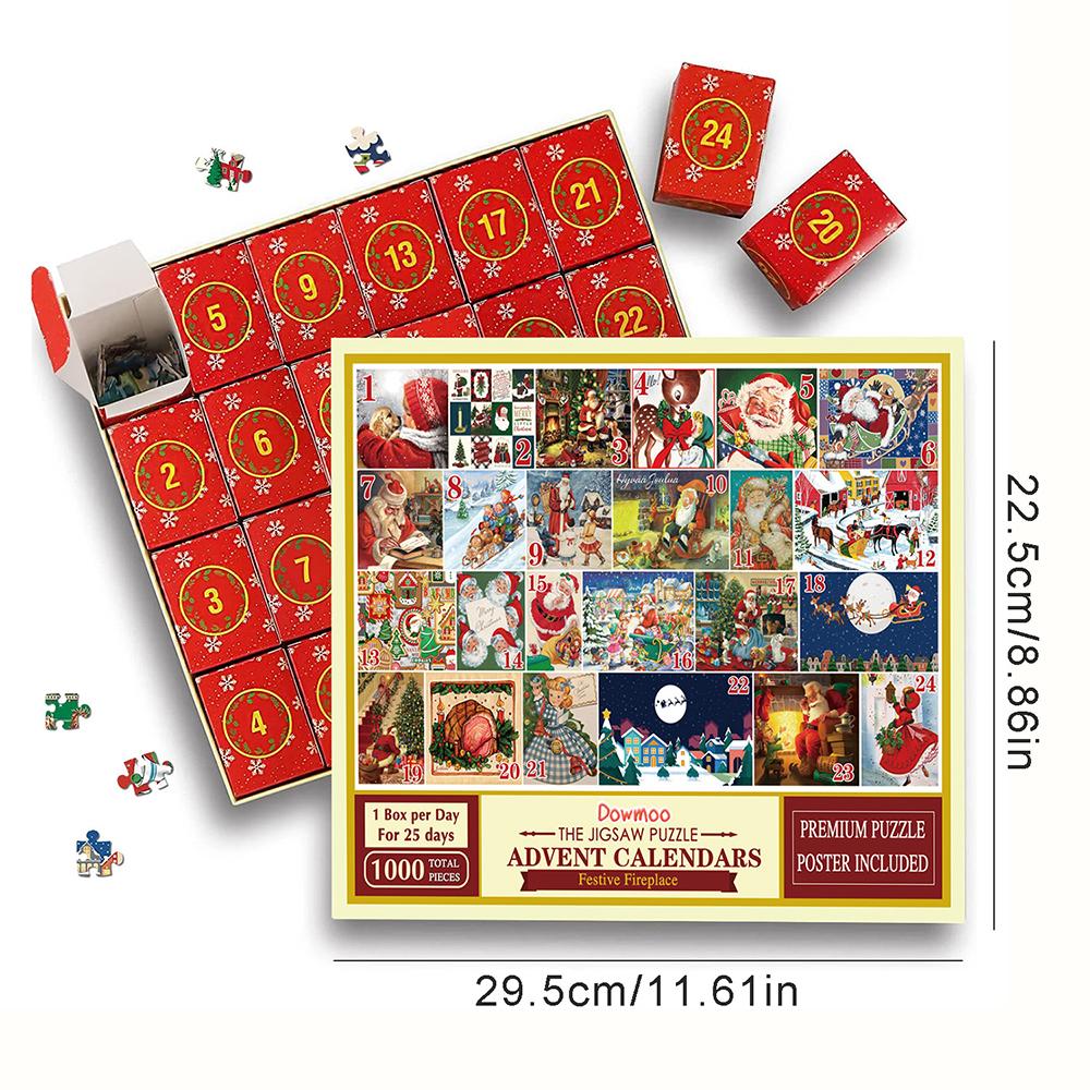 Christmas Advent Christmas 24 grid calendar puzzle, Christmas handmade DIY Calendar, Christmas Creative Countdown Calendar
