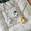 6Pcs/Set Cat Cookie Phone Charm Strap Soft Kawaii Kitty Couple Keychain Pendant Cute Lanyard Keycord Bag Decoration Gift