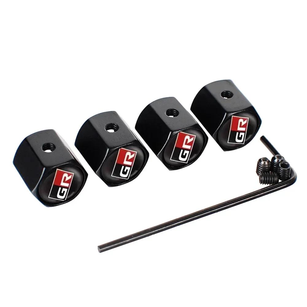 Car Wheels Tire Valve Caps Anti-theft Air Cover for Toyota GR Sport Gazoo Racing Corolla Camry Hilux Aqua Prius Prado Yaris Rav4