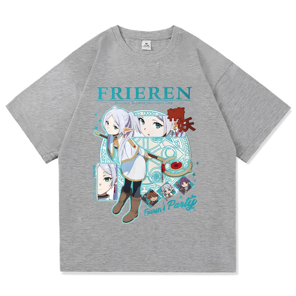 Frieren Cotton T-Shirt Beyond Journey's Gifts Shirt All Sizes End Fern Stark Girl Anime