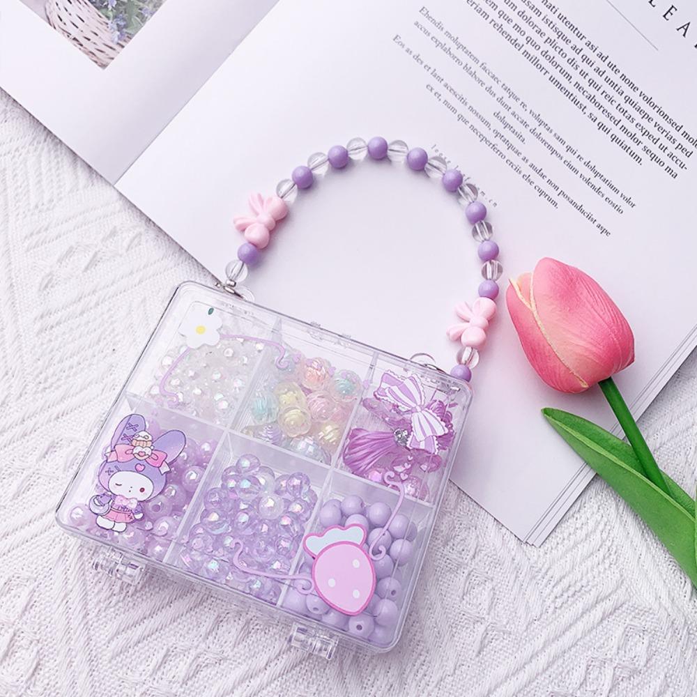 

Детские бусины своими руками, детский сад, материал для рукоделия, сумка, ожерелье, браслет, бижутерия, бусины, девочка, головоломка, подарок лавандовый