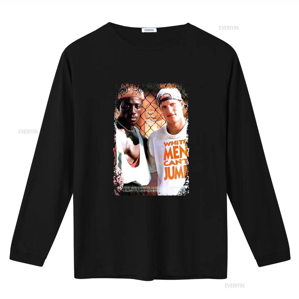 Vintage Retro White Unisex Cant Jump Basketball Movie Print Streetwear Casual T Shirt vintage Washed Versatile Breathable fashion