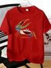Unisexs Red Basic T Shirt Hand Drawn Vibrant Fiddler Crab Pattern Comfort Crew Neck Short Sleeve Summer Daily Street Casual Tops