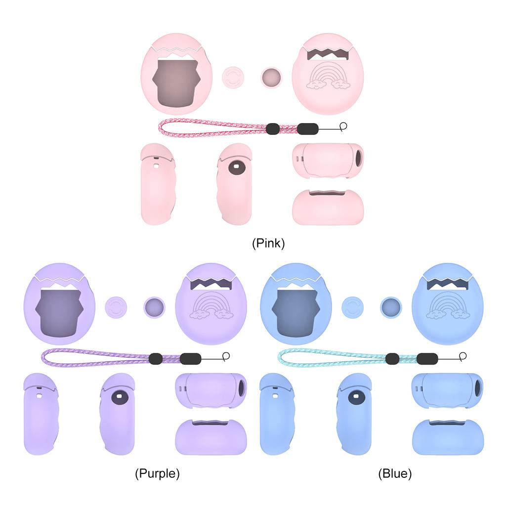Silicone Cover with Thumb Grips & Lanyard Game Console Protective Cover Shockproof Shell for Tamagotchi Paradise Accessories