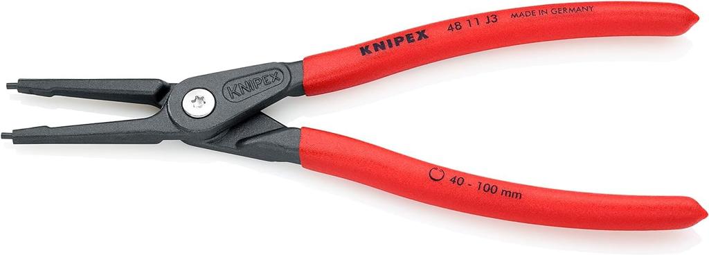 KNIPEX Precision Snap Ring Pliers for Orange 4811-J3-TJ Holes, Straight,