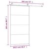 Sliding Door with Fittings 102.5 X 205 Cm Tempered Glass & Aluminum