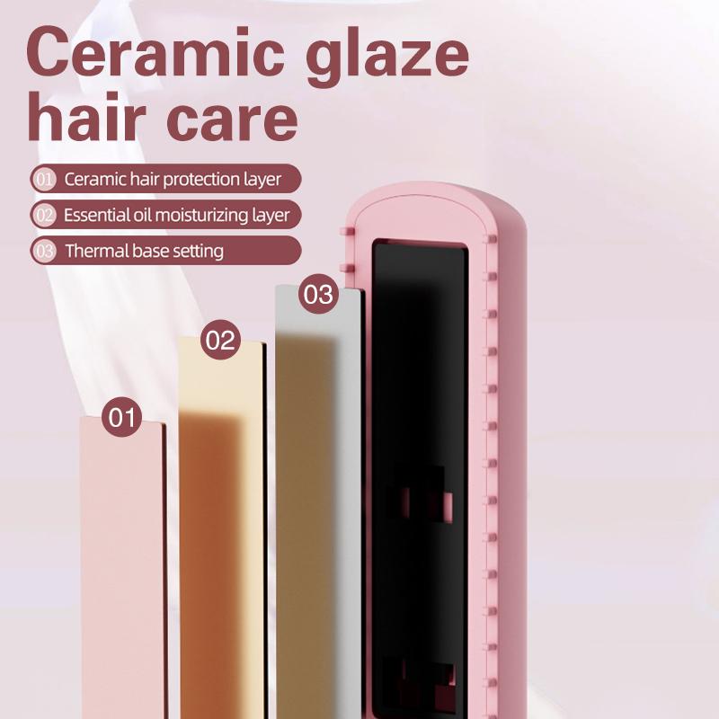 6 Temperature Settings Mini Wireless Straightener Portable Curler Multi-Function Professional Hair Styling Tool