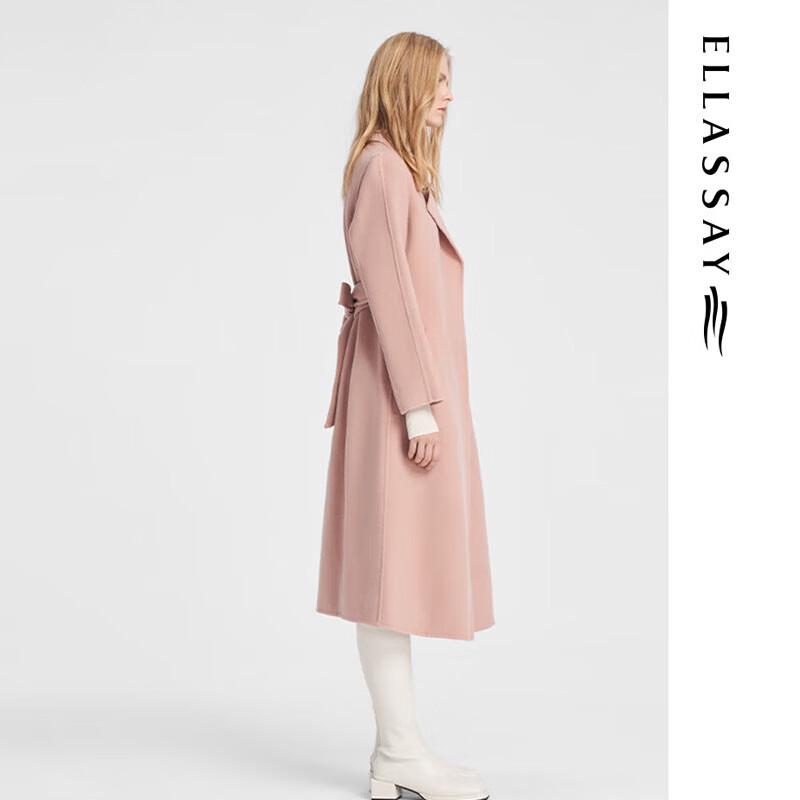 ELLASSAY Women's Revere Collar Double-faced Wool Coat