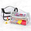 Transparent Waterproof Travel Cosmetic Bag Pvc Portable Large Capacity Makeup Zippered Storage Pouch Toiletry Bag