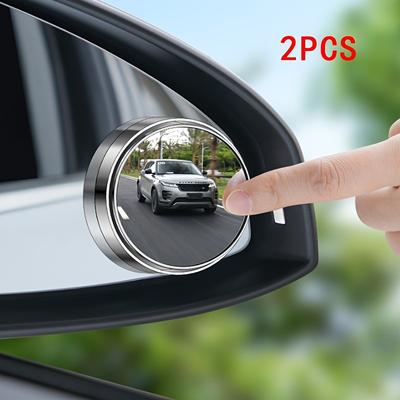 2Pcs Small Round Car 360 Degree Ultra-clear Rearview Mirror Reversing Blind Spot High Definition No Edge Reflection Auxiliary Rearview Mirror