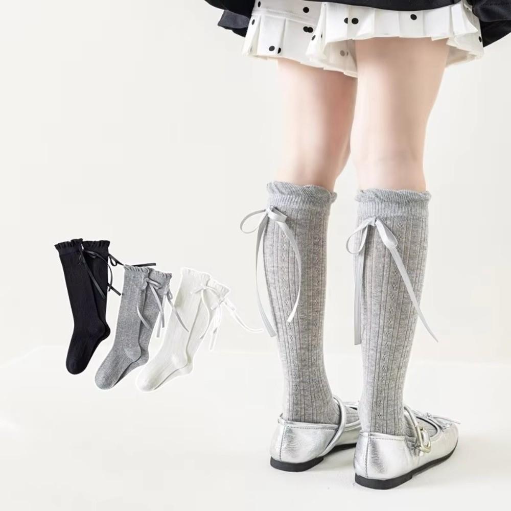 Mesh Thin Children's Calf Sock Solid Color Child Knee High Socks Baby Girl New Socks