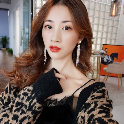 1 Pair Dangle Earrings Boho Style Long Tassel Exaggerated Temperament Geometric Decorative Gift Women