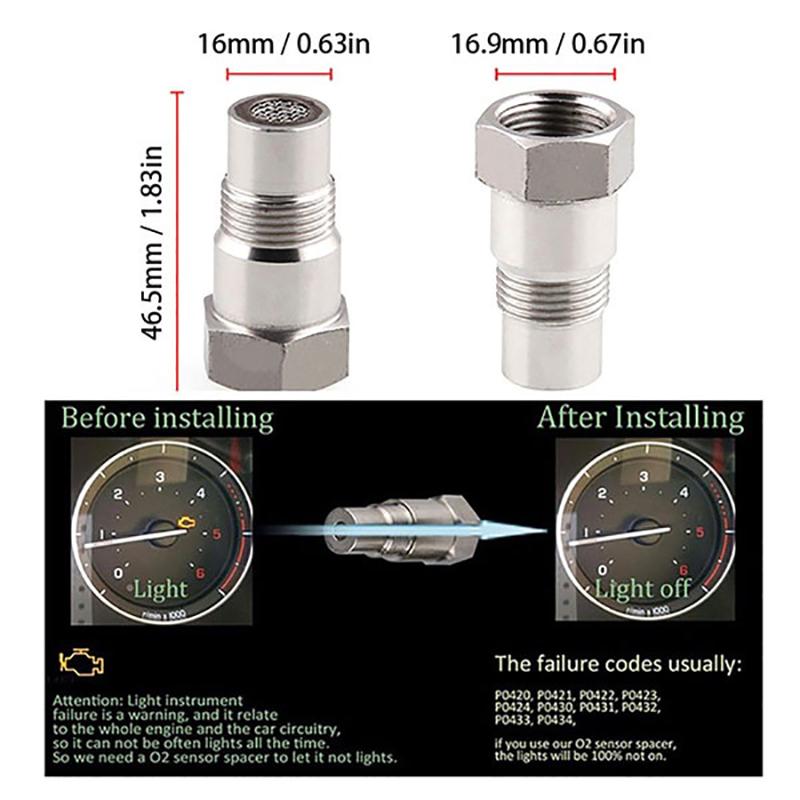 Car Oxygen O2 Sensor M18X1.5Mm Cel Fix Check Engine Light Eliminator Adapter