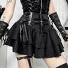 GlowGirl Gothic Mini Skirt New Halloween Goth Aesthetic 90s Y2K Party Club Harajuku Streetwear Women's Skirt Black High Waist Skirts