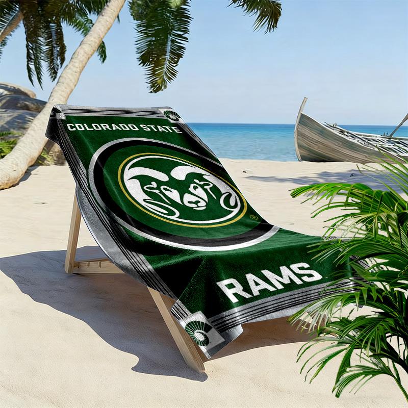 Colorado State Rams Print Beach Towel, Large Soft Quick Dry Towel for Beach Camping Swimming