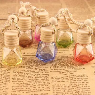 1pcs Refillable Perfume Bottle Empty Colorful Diamond Glass Aromatherapy Essential Oil Vials Wood Lid with String