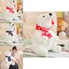 Polar Bear Plush Toy Christmas Edition With Short Plush For Kid And Holiday Gift